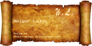 Weiger Lajos névjegykártya